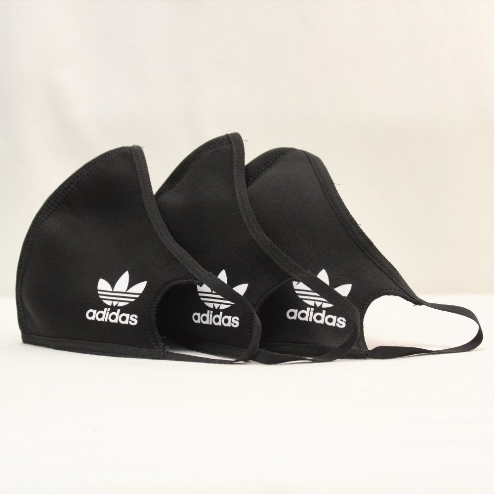 Adidas Unisex Face Mask Cover Black (3 Pack) Size S